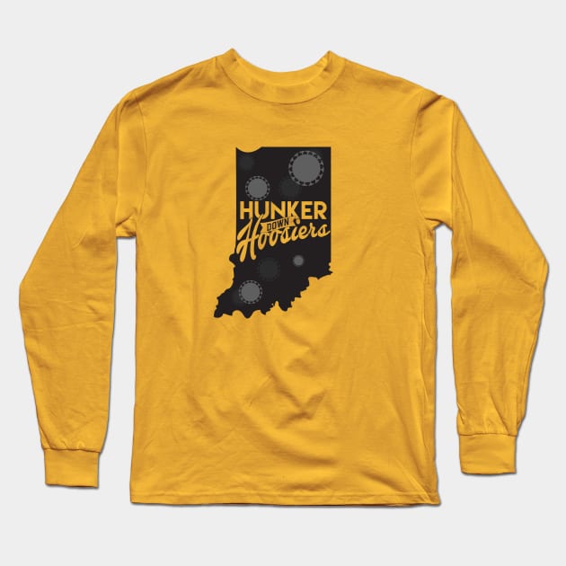 Hunker Down Hoosiers Long Sleeve T-Shirt by GoodSir